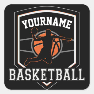 Persoonlijke Basketball Player NAME Slam Dunk Team Vierkante Sticker