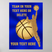 Persoonlijke Basketball Posters Blue en Gold (Voorkant)