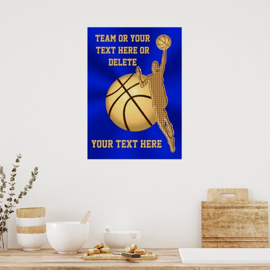 Persoonlijke Basketball Posters Blue en Gold (Keuken)