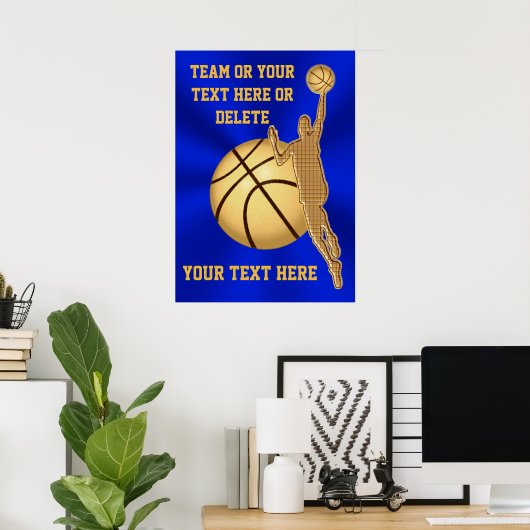 Persoonlijke Basketball Posters Blue en Gold (Thuiskantoor)