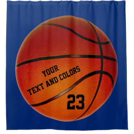 Persoonlijke Basketball Shower Curtain Jouw tekst Douchegordijn (Voorkant)