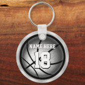 Persoonlijke Basketball Sleutelhangers Black en Si (Voorkant)