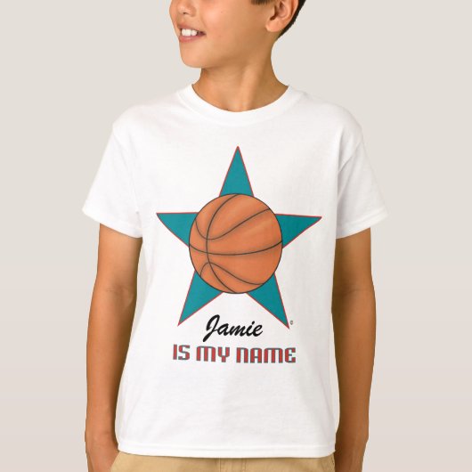 Persoonlijke Basketball Star T-Shirt (Voorkant)