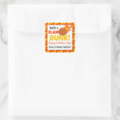 Persoonlijke Basketball Valentijnsdag Vierkante Sticker (Tas)