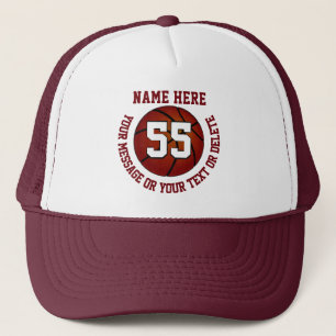 Persoonlijke Basketbalpet Burgundy of Uw Kleur Trucker Pet