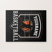 Persoonlijke Basketbalspeler NAAM Slam Dunk Team Legpuzzel (Horizontaal)