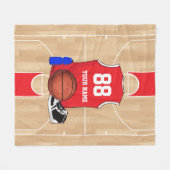 Persoonlijke Basketbalspeler op basketbal Fleece Deken (Voorkant (Horizontaal))