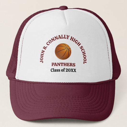 Persoonlijke basketbalspeler op de middelbare scho trucker pet (Voorkant)