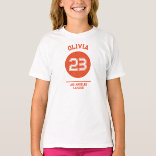 Persoonlijke Basketbalspeler Sportnaam Eenvoudig T-shirt