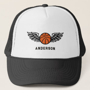 Persoonlijke Basketbalvleugels Trucker Hoed naam Pet