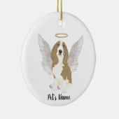 Persoonlijke Basset Hound Condoleance Herdenking Keramisch Ornament (Rechts)
