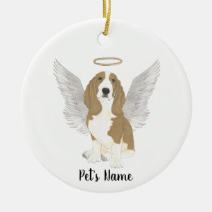 Persoonlijke Basset Hound Condoleance Herdenking Keramisch Ornament
