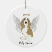 Persoonlijke Basset Hound Condoleance Herdenking Keramisch Ornament (Achterkant)