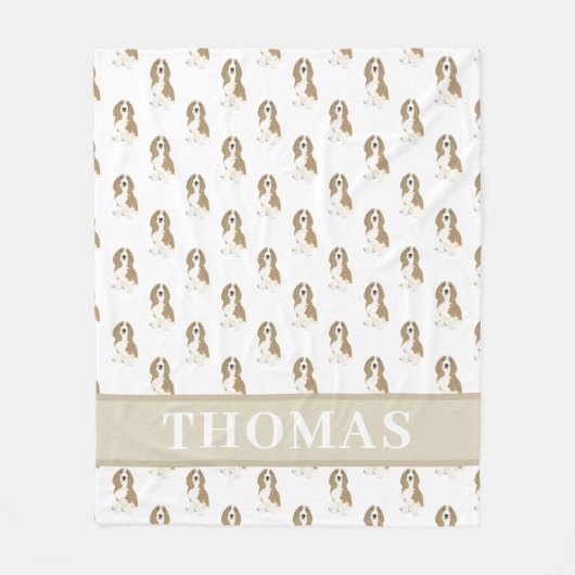 Persoonlijke Basset Hound Fleece Deken (Voorkant)