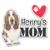 Persoonlijke Basset Hound Moeder Sticker (Voorkant)