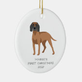 Persoonlijke Bavarian Mountain Hound Hond Kerstmis Keramisch Ornament (Rechts)