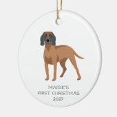 Persoonlijke Bavarian Mountain Hound Hond Kerstmis Keramisch Ornament (Links)