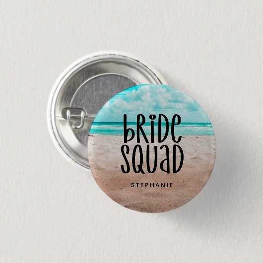 Persoonlijke Beach Bride Squad Button (Voorkant /achterkant)