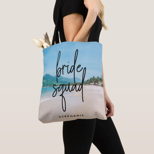 Persoonlijke Beach Bride Squad Canvas tas (Dichtbij)