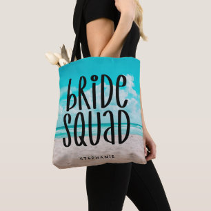 Persoonlijke Beach Bride Squad Canvas tas