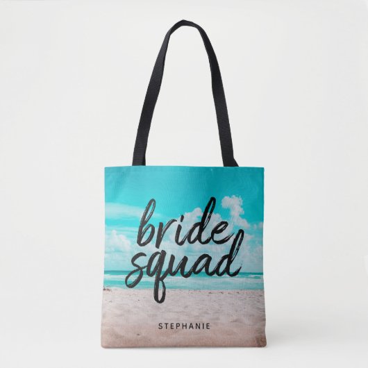 Persoonlijke Beach Bride Squad Canvas tas (Voorkant)
