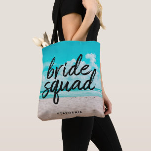 Persoonlijke Beach Bride Squad Canvas tas
