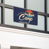 Persoonlijke Beach Camp Bachelorette-feest aangepa Spandoek (Buitenkant Gebouw)