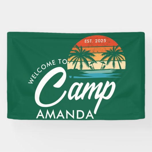 Persoonlijke Beach Camp Bachelorette Party Aangepa Spandoek (Horizontaal)