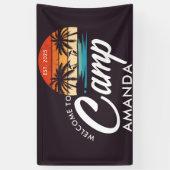 Persoonlijke Beach Camp Bachelorette Party Aangepa Spandoek (Verticaal)