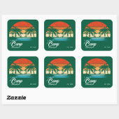 Persoonlijke Beach Camp Bachelorette Party Aangepa Vierkante Sticker (Vel)