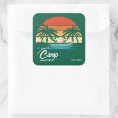 Persoonlijke Beach Camp Bachelorette Party Aangepa Vierkante Sticker (Tas)
