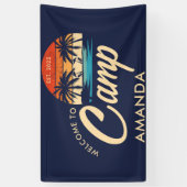 Persoonlijke Beach Camp vrijgezellenfeest aangepas Spandoek (Verticaal)