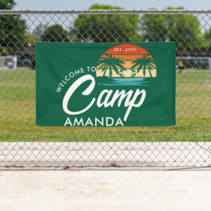 Persoonlijke Beach Camp vrijgezellenfeest aangepas Spandoek