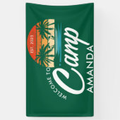 Persoonlijke Beach Camp vrijgezellenfeest aangepas Spandoek (Verticaal)