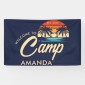 Persoonlijke Beach Camp vrijgezellenfeest Custom Spandoek (Horizontaal)