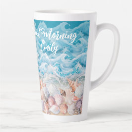Persoonlijke Beach Latte Mok - Goedemorgen