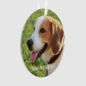 Persoonlijke Beagle Dog Foto en Dog Naam Ornament (voorkant)