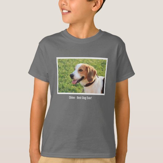 Persoonlijke Beagle Dog Foto en Dog Naam T-shirt (Voorkant)
