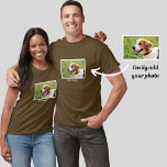 Persoonlijke Beagle Dog Foto en Dog Naam T-shirt<br><div class="desc">Speciaal ontwerp van Beagle Dog Photo and Dog Name - pas dit handboek aan met een geüploade foto van de naam van je hond of voeg je eigen tekst toe - We houden van de naam van de hond, de verjaardag van de hond of de voorbijgaande dag. Klik op "aanpassen"...</div>