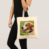 Persoonlijke Beagle Dog Foto en Dog Naam Tote Bag (Voorkant (product))