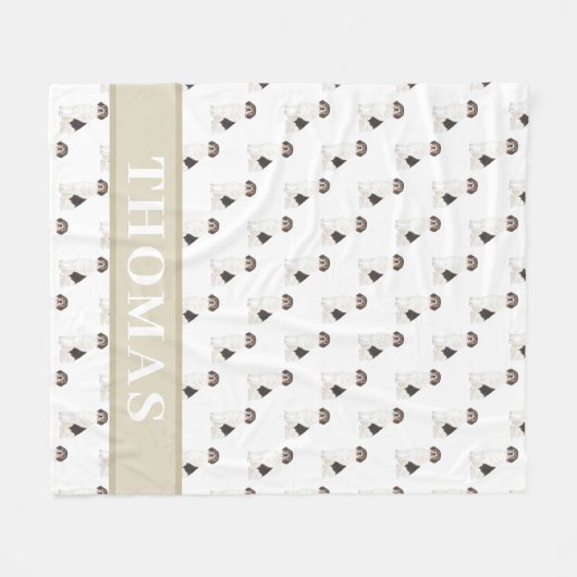 Persoonlijke Beagle Fleece Deken (Voorkant (Horizontaal))