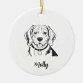 Persoonlijke Beagle-hond Kerstmis Keramisch Ornament (Voorkant)