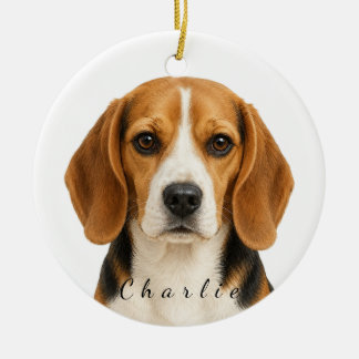 Persoonlijke Beagle-hondversiering met eigen naam Keramisch Ornament