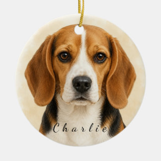 Persoonlijke Beagle-hondversiering met eigen naam Keramisch Ornament