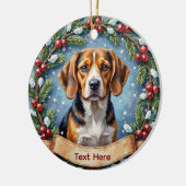 Persoonlijke Beagle Kerstmis Keramisch Ornament (Links)