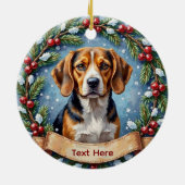 Persoonlijke Beagle Kerstmis Keramisch Ornament (Achterkant)