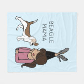 Persoonlijke beagle Mama Fleece Blanket Deken (Voorkant (Horizontaal))