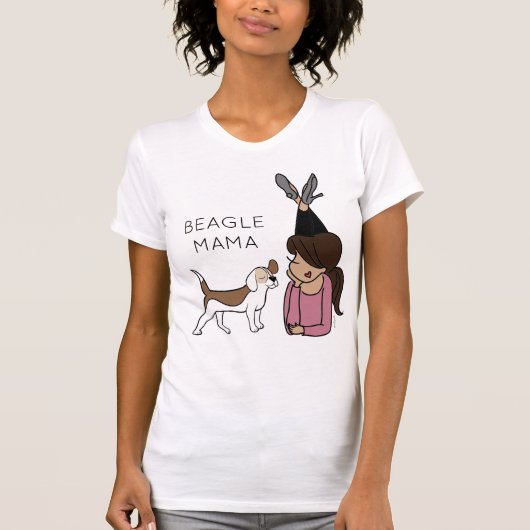 Persoonlijke beagle Mama T-Shirt (Voorkant)