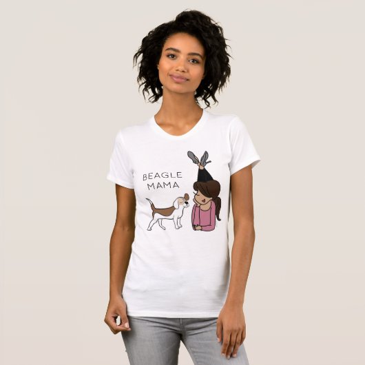 Persoonlijke beagle Mama T-Shirt (Voorkant volledig)