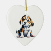 Persoonlijke Beagle Puppy Keramisch Ornament (Rechts)